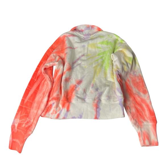 RE/DONE Hanes 70s Neon Space Dye Tie Dye Half Zip Size Small - Picture 2 of 5